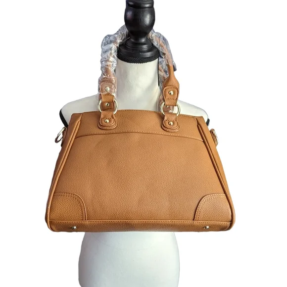 Danbury Mint Personalized LB Initial Brown Leather Handbag - Picture 2 of 7